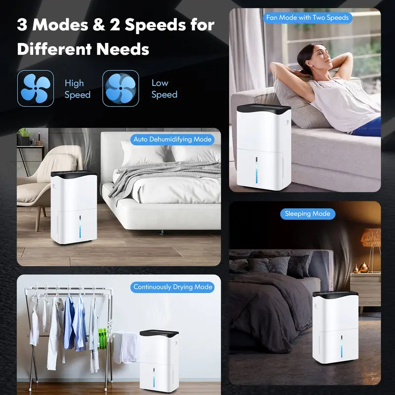 Wi-Fi Smart Dehumidifier (100 Pint) – Alexa-Compatible App Control for Spaces up to 5,500 Sq. Ft. 2