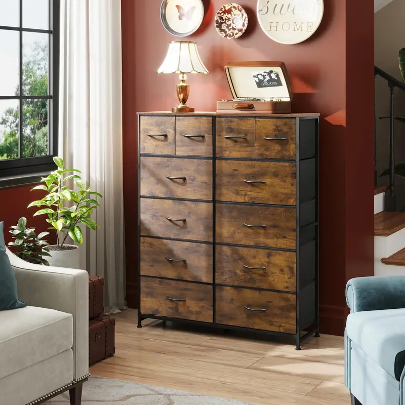 WLIVE 12-Drawer Tall Dresser – Modern Bedroom Storage Cabinet with Ample Organization Space