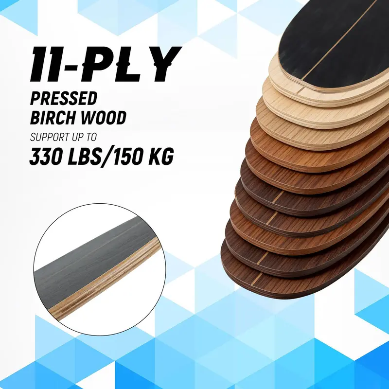 Wooden Cork-Roller Balance Board with Built-In Storage Rack for Core Stability Training