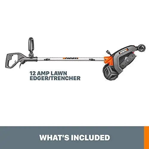 Worx WG801 Electric Lawn Edger – 12-Amp Power, 7.5-Inch Cutting Width, Depth Adjustment, and Versatile Trenching & Edge-Trimming Capability