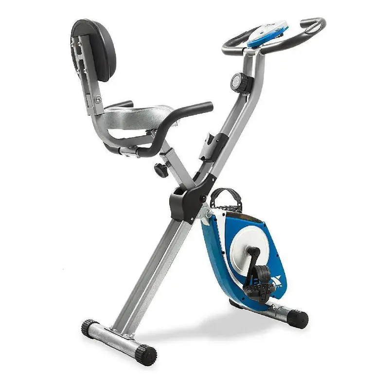 XTERRA FB350 Foldable Magnetic Exercise Bike – Silver Frame, Bluetooth Fitness Tracking, and Smooth Resistance System