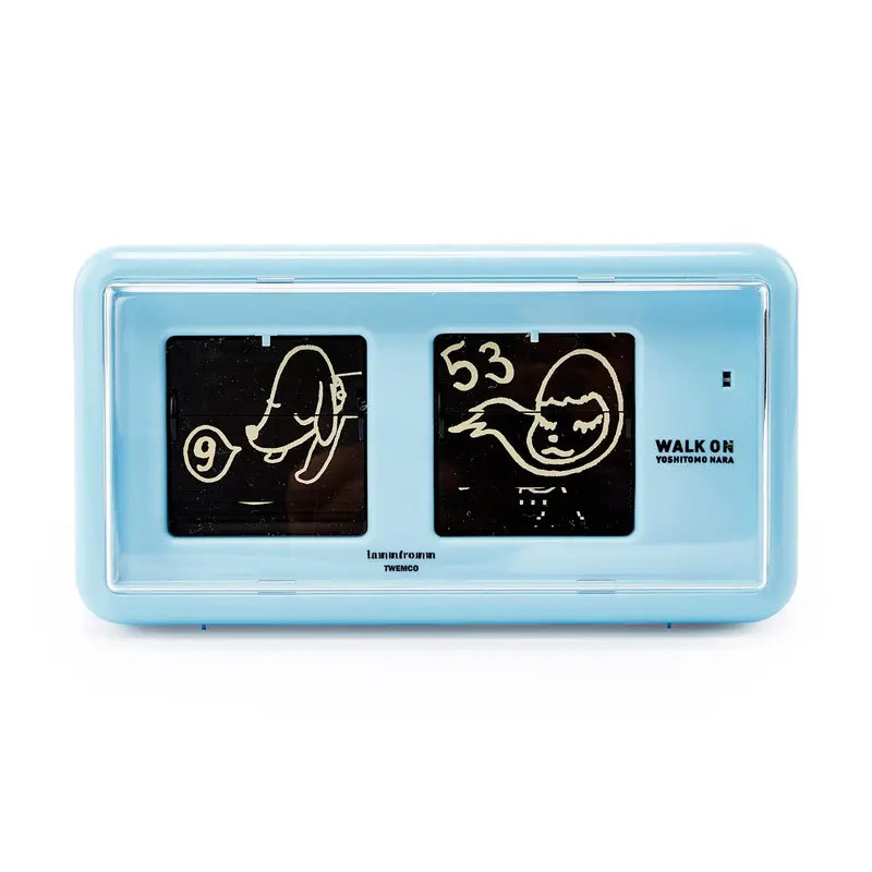 Yoshitomo Nara Blue Walk On Flip Clock – Limited-Edition Designer Timepiece