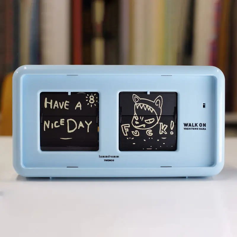 Yoshitomo Nara Blue Walk On Flip Clock – Limited-Edition Designer Timepiece