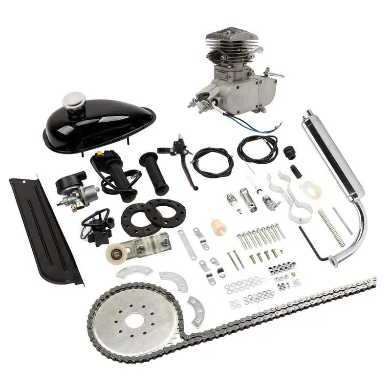 Zimtown 80cc 2-Stroke Motor Conversion Kit – Silver-White Engine for 26" Bikes