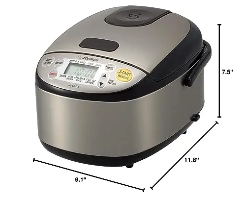 Zojirushi 3-Cup Stainless Steel Rice Cooker and Warmer – NS-TSC30 Model
