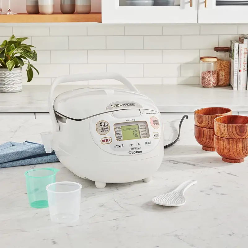 Zojirushi Neuro Fuzzy 5.5-Cup Rice Cooker – Premium Japanese-Made Model with Smart Cooking Technology (White)